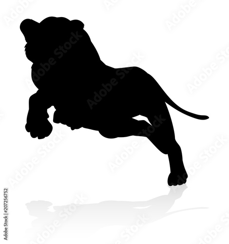 Fototapeta Naklejka Na Ścianę i Meble -  Lions Silhouette
