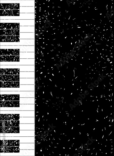 Piano Keys Fleck Grunge Poster Background