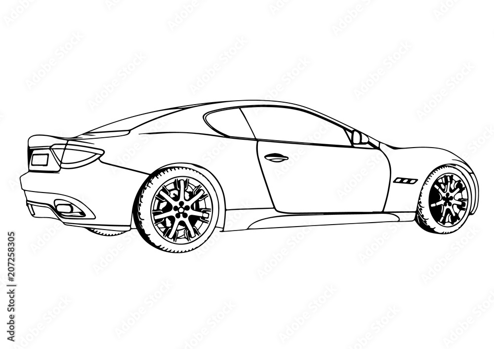 sketch sports car vector