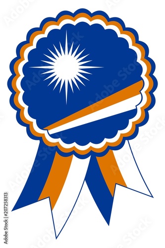 Marshallinseln Emblem vektor in den originalen Nationalfarben orange, blau und weiß.