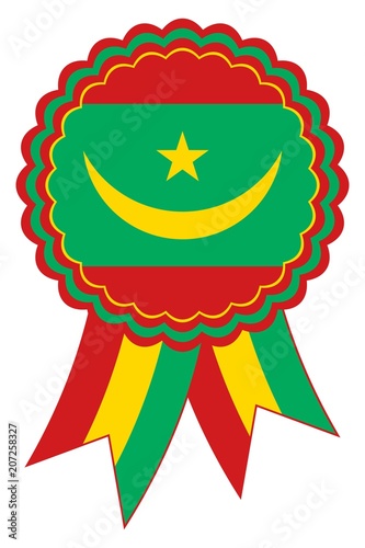Mauretanien Emblem vektor in den originalen Nationalfarben rot, grün und gelb.