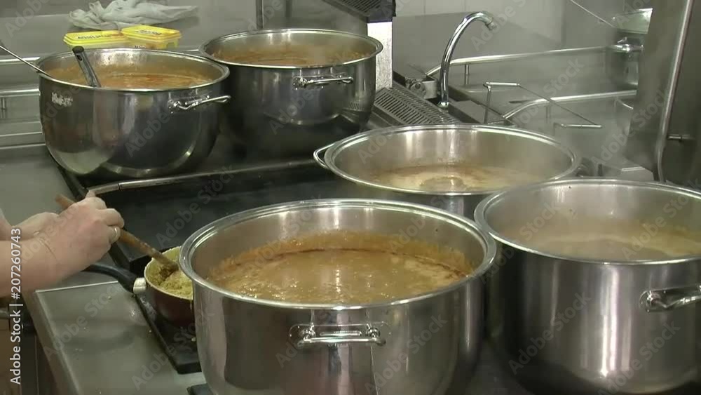 Vegetable soup boiling at high heat; close-up; Vegetable soup boiling at high heat; close-up;