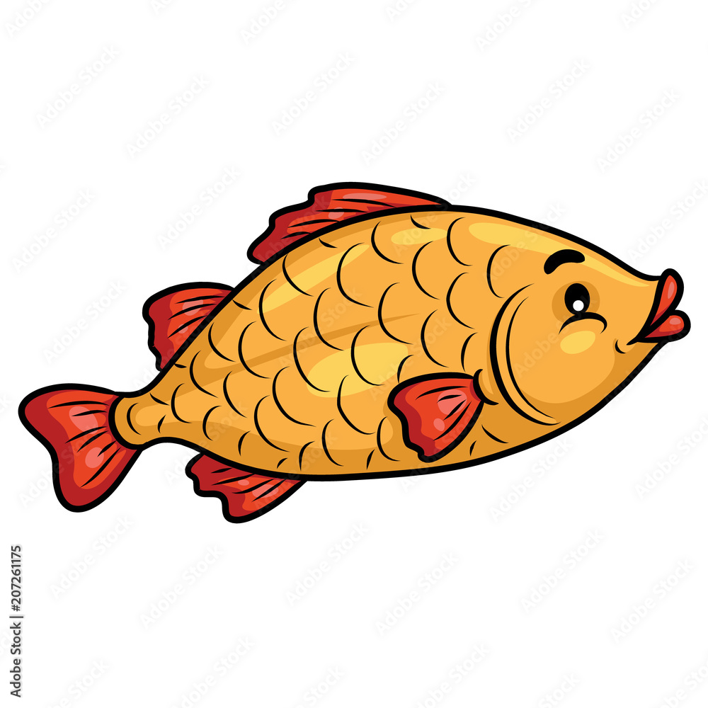 Fish Cartoon Illustration of cute cartoon fish. Stock Vector | Adobe Stock
