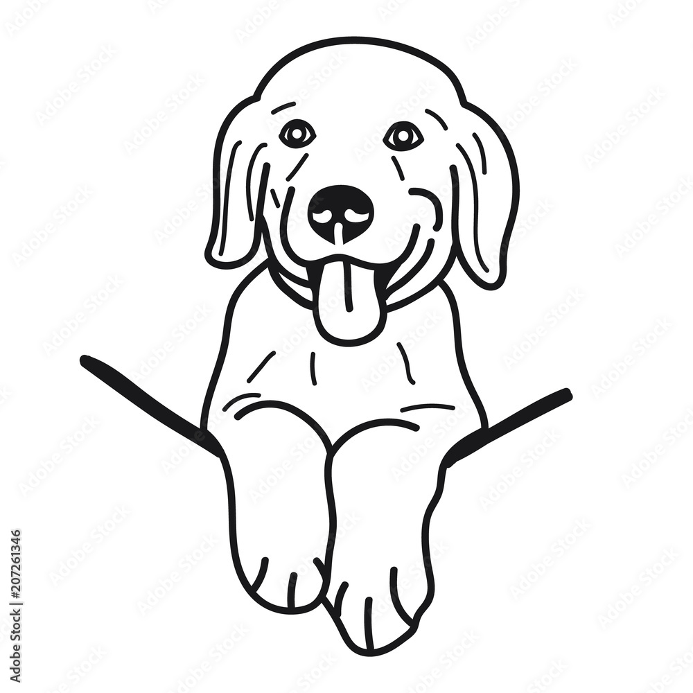 Porter of happy golden retriever breed dog isolated on the background.  Generative AI. 25279788 PNG
