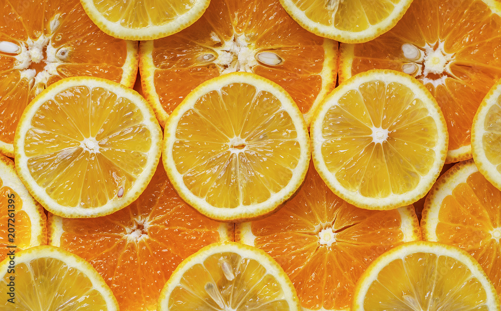 orange and lemon cut into circles2 orange and lemon cut into circles2