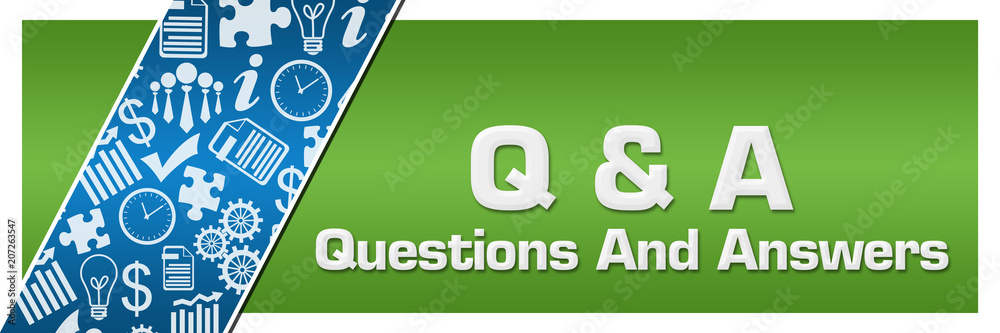 Q And A - Questions And Answers Blue Business Element Green Left Side Q And A - Questions And Answers Blue Business Element Green Left Side