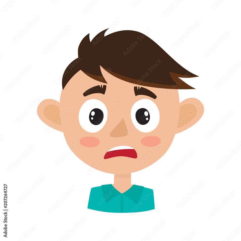 Scared Face Boy Clip Art - Scared Face Boy Image