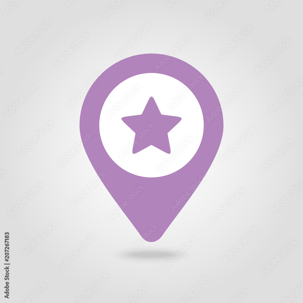 Star favorite pin map icon. Map pointer, markers. Star favorite pin map icon. Map pointer, markers.