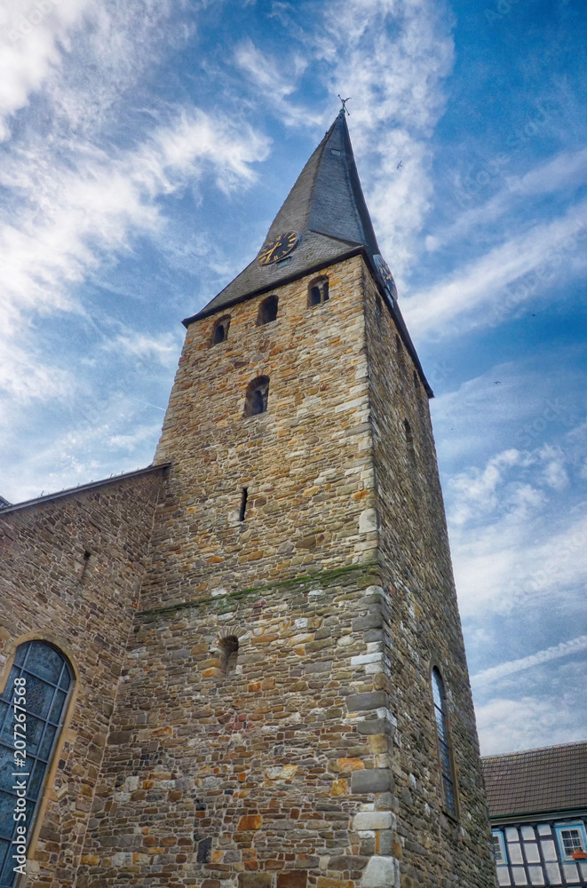 Kirchturm in der Altstadt von Hattingen