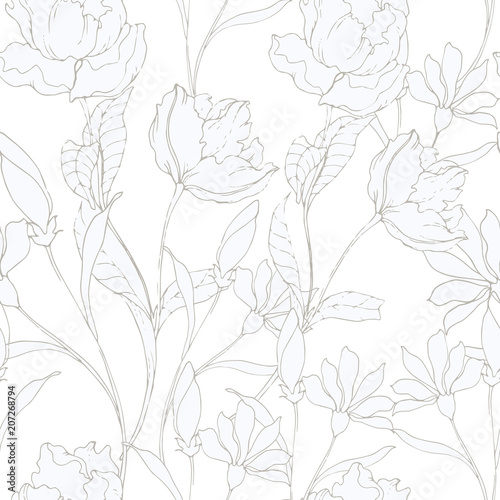 Wallpaper Mural Abstract elegance pattern with floral background. Torontodigital.ca