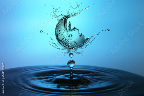 Ramadan Kareem  and Eid Mubarak Greetings with water splash