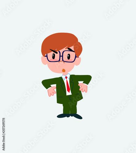 Businessman with glasses with an expression of unpleasant surprise.