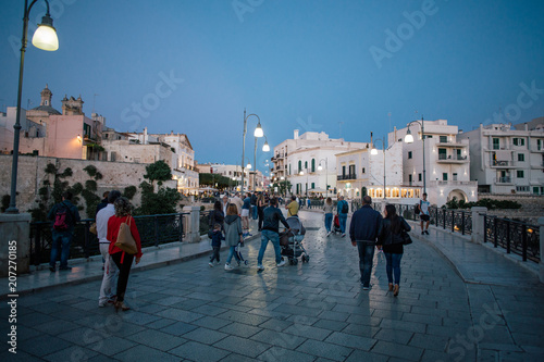 Night City Polignano mare apulia street in Italy
