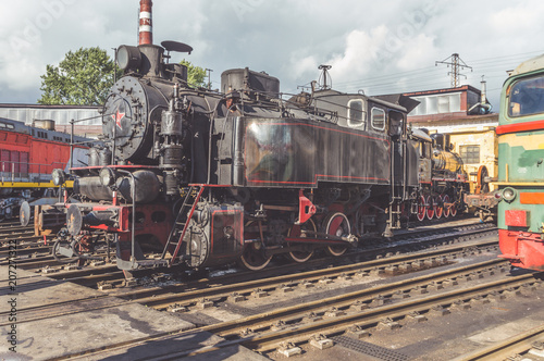 freight old steam locomotive on a Sunny day © dmitrypk