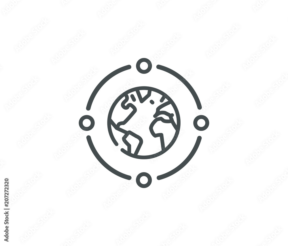 Global networking icon for communication and technology concepts Global networking icon for communication and technology concepts