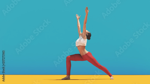 Young woman doing yoga.
