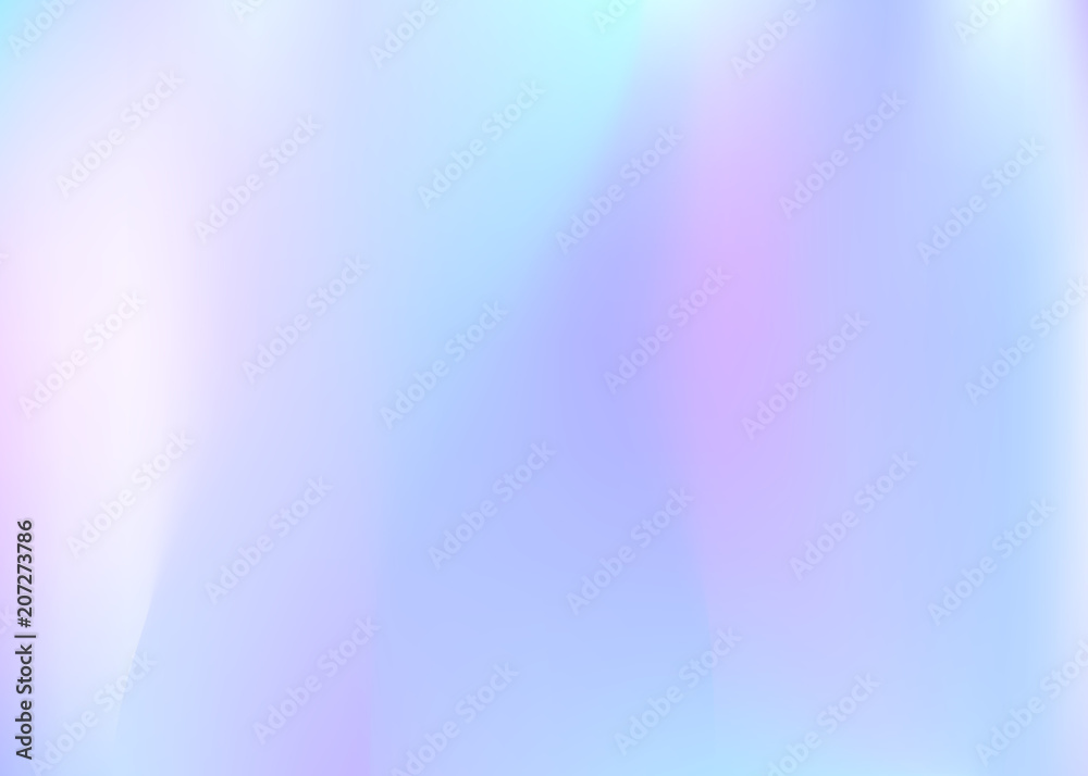 Hologram abstract background. Vibrant gradient mesh backdrop with hologram. 90s, 80s retro style. Iridescent graphic template for brochure, banner, wallpaper, mobile screen.