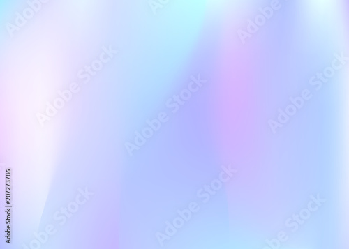Hologram abstract background. Vibrant gradient mesh backdrop with hologram. 90s, 80s retro style. Iridescent graphic template for brochure, banner, wallpaper, mobile screen.