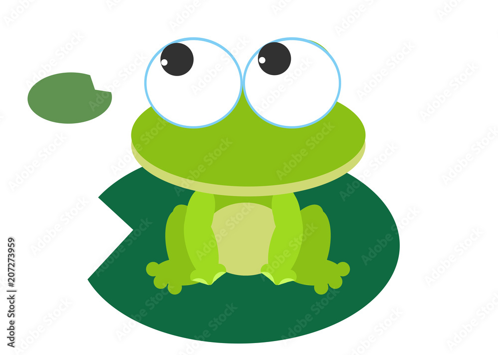 Obraz premium 蓮の葉にカエル