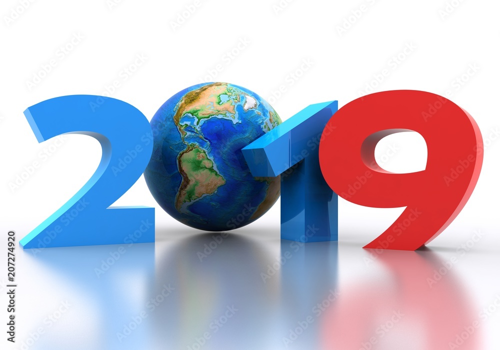 Arrivo del nuovo anno in 3D - 2019 Arrivo del nuovo anno in 3D - 2019