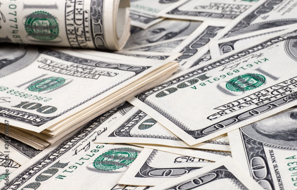 Fototapeta premium Dollars closeup