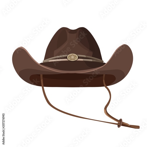 Vintage cowboy hat with lace in dark brown color