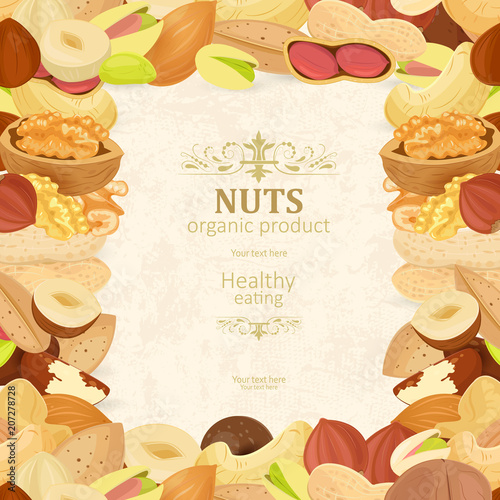 vintage poster with delicious nuts for your design