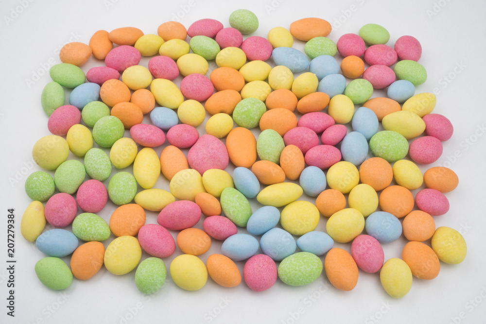 Colorful chocolate candies isolated on white background Colorful chocolate candies isolated on white background