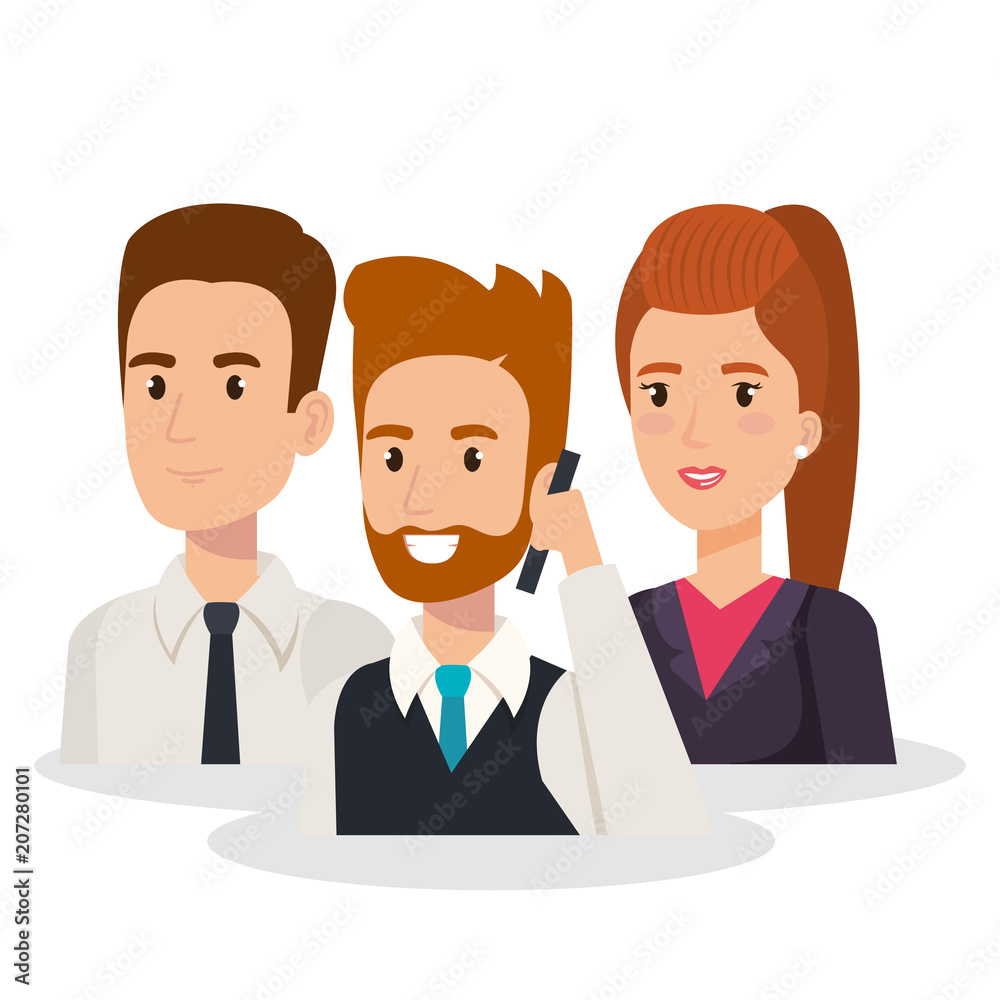 business people isometric avatars vector illustration design