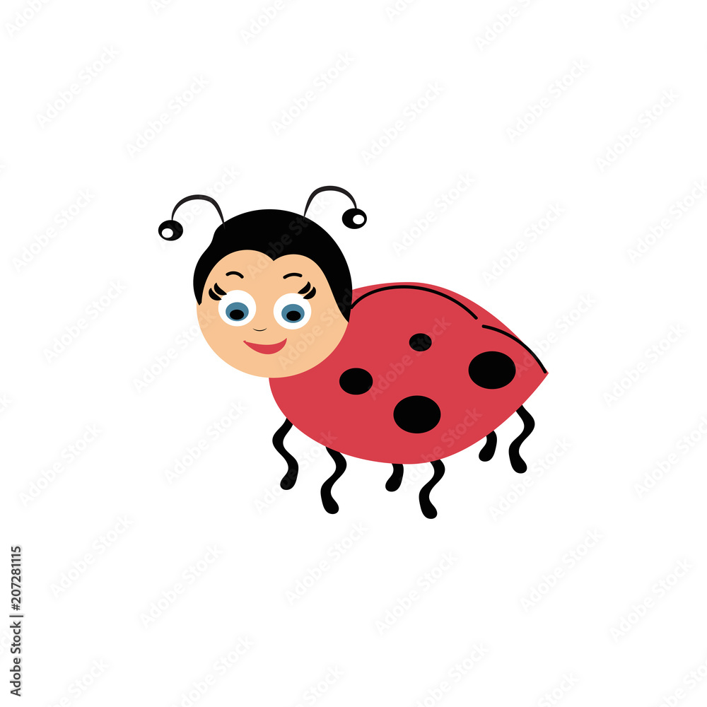 Naklejka premium Cute ladybug cartoon