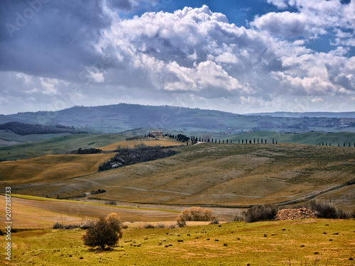Val Orcia seen from the city walls of Pienza, Tuscany