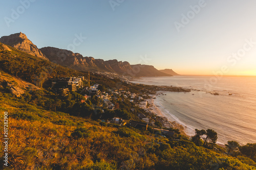 Beautiful sunset view of the 12 Apostles in Cape Town