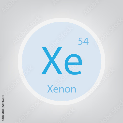 Xenon Xe chemical element icon- vector illustration