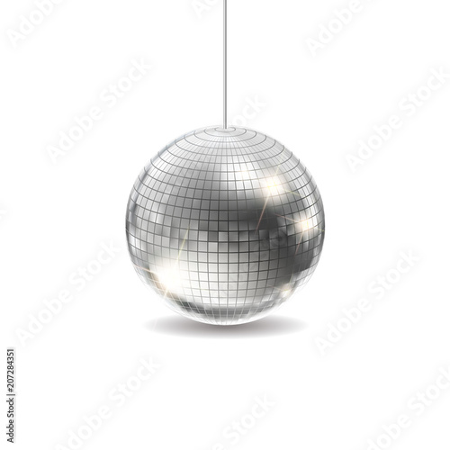 Silver Disco Ball Vector.