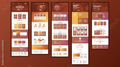 Main Web Page Design Vector. Website Business Reality. Landing Template. Creative Project. Information Tools. Financial Mining. Partner Option. Illustration