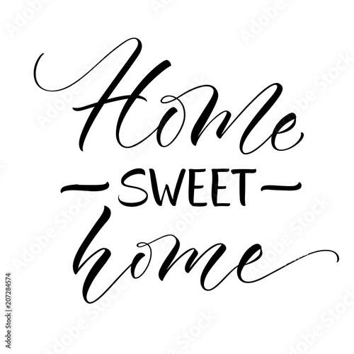 Sweet Home lettering. Handwritten modern calligraphy, brush painted letters. Vector illustration. Template for greeting card, poster, logo, badge, icon, banner tag