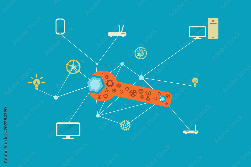 IT services and repairs conceptual illustration IT services and repairs conceptual illustration