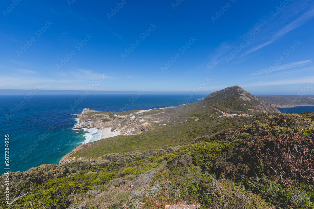 View of Diaz Beach at Cape Point with a perfect blue sky View of Diaz Beach at Cape Point with a perfect blue sky