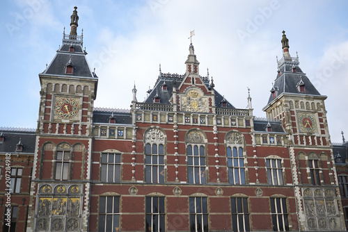 Amsterdam, Netherlands - May 16, 2018: View of Centraal station in Amsterdam