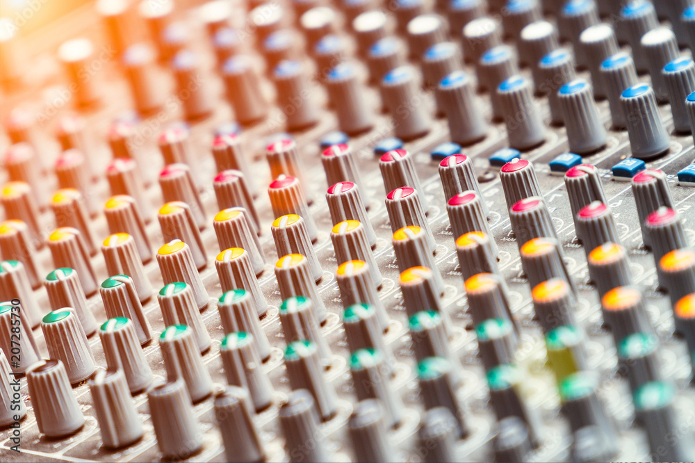 Obraz premium Mixing console in the Studio
