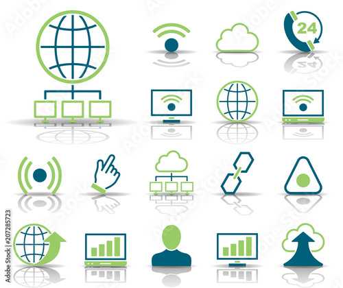 Internet - Iconset (Blau/ Grün)