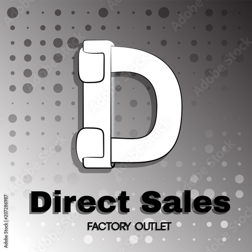 Stylized logo design for letter D