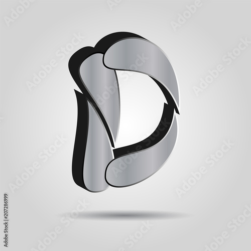 3D logo design - capital letter D