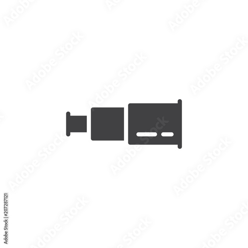 Spyglass vector icon. filled flat sign for mobile concept and web design. Marine telescope simple solid icon. Symbol, logo illustration. Pixel perfect vector graphics