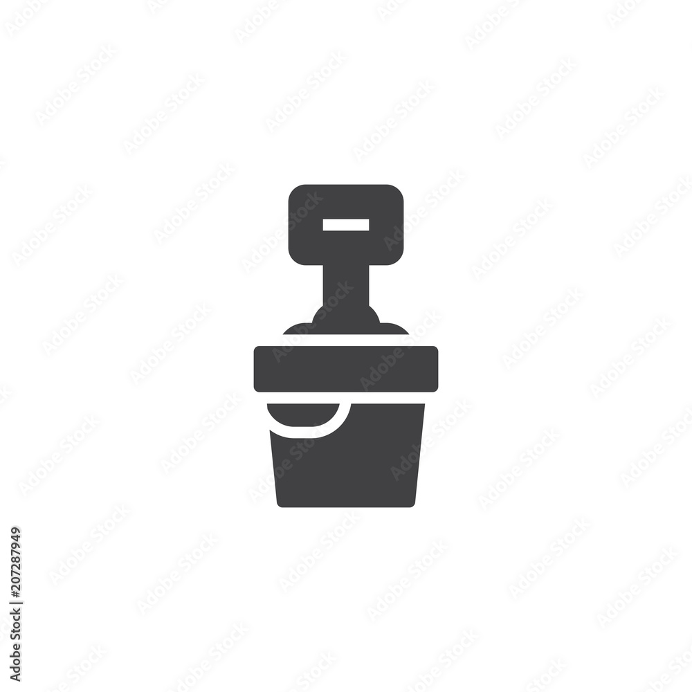 Sand Bucket and shovel vector icon. filled flat sign for mobile concept and  web design. beach toy simple solid icon. Symbol, logo illustration. Pixel  perfect vector graphics Stock Vector | Adobe Stock
