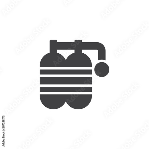 Oxygen Cylinder vector icon. filled flat sign for mobile concept and web design. Diving tank simple solid icon. Symbol, logo illustration. Pixel perfect vector graphics