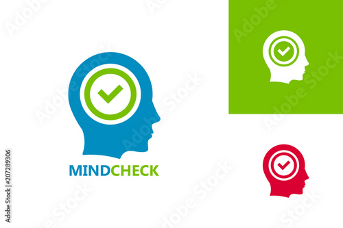 Mind Check Logo Template Design Vector, Emblem, Design Concept, Creative Symbol, Icon