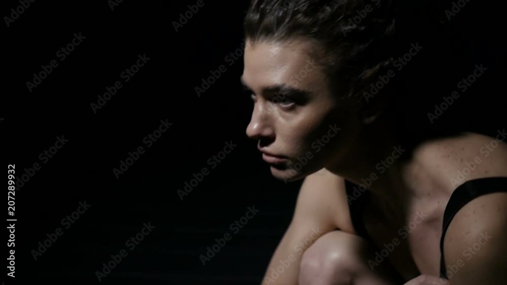 Woman is dancing in the darkness Woman is dancing in the darkness