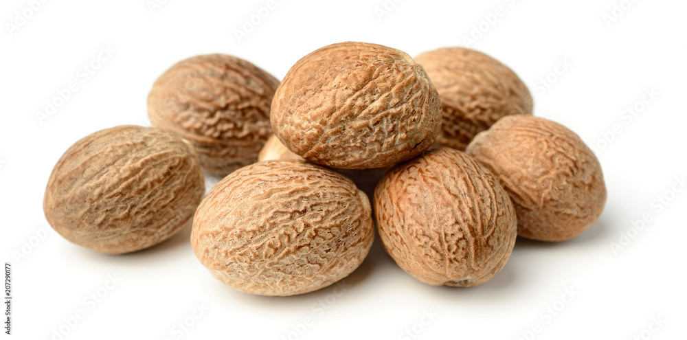 nutmeg spice isolated on white nutmeg spice isolated on white