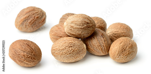 nutmeg spice isolated on white